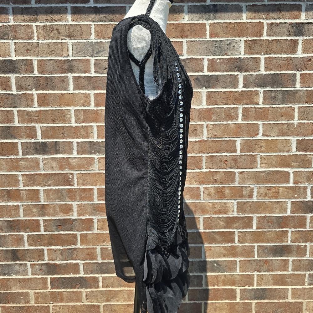 Fringe Flapper Dress With Crystals - Picture 5 of 10